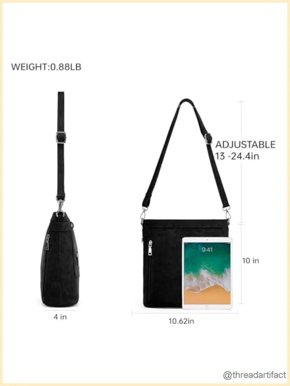 Concealed Carry Crossbody Purse, Slim PU Leather CCW Handbag with Lockable